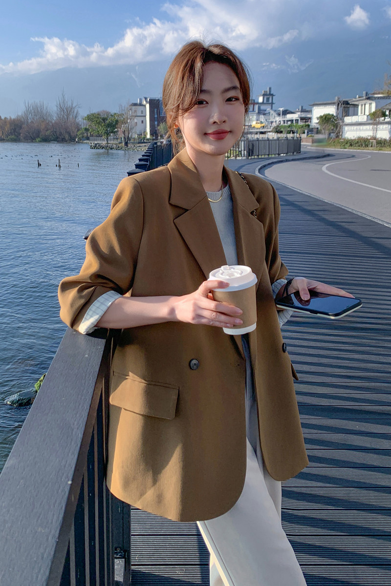 【现货】新款169-2316-P125控188后背纽扣开叉宽松西装外套,女装西装,浙宝169A(原263)