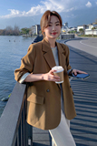【现货】新款169-2316-P125控188后背纽扣开叉宽松西装外套，女装西装，浙宝169A(原263)