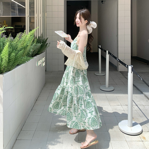 新款现货169-8584p155k228 绿野仙踪吊带连衣裙 针织开衫 套装图片