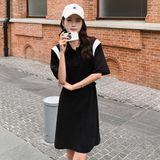 新款169-23078P115-针织拼接露腰有垫肩连衣裙巨显瘦控168，女装连衣裙，浙宝169A(原263)