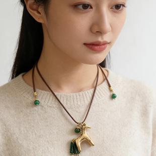 欧美外贸饰品时尚百搭个性夸张项链女多款项链毛衣链颈链马匹项链