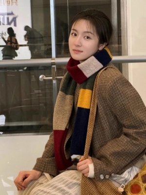 李兰迪同款咖色格纹外套女短款高级粗花呢夹克上衣春