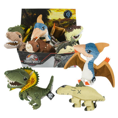美泰Jurassic World侏罗纪世界Small Plush 小号发声毛绒恐龙玩具