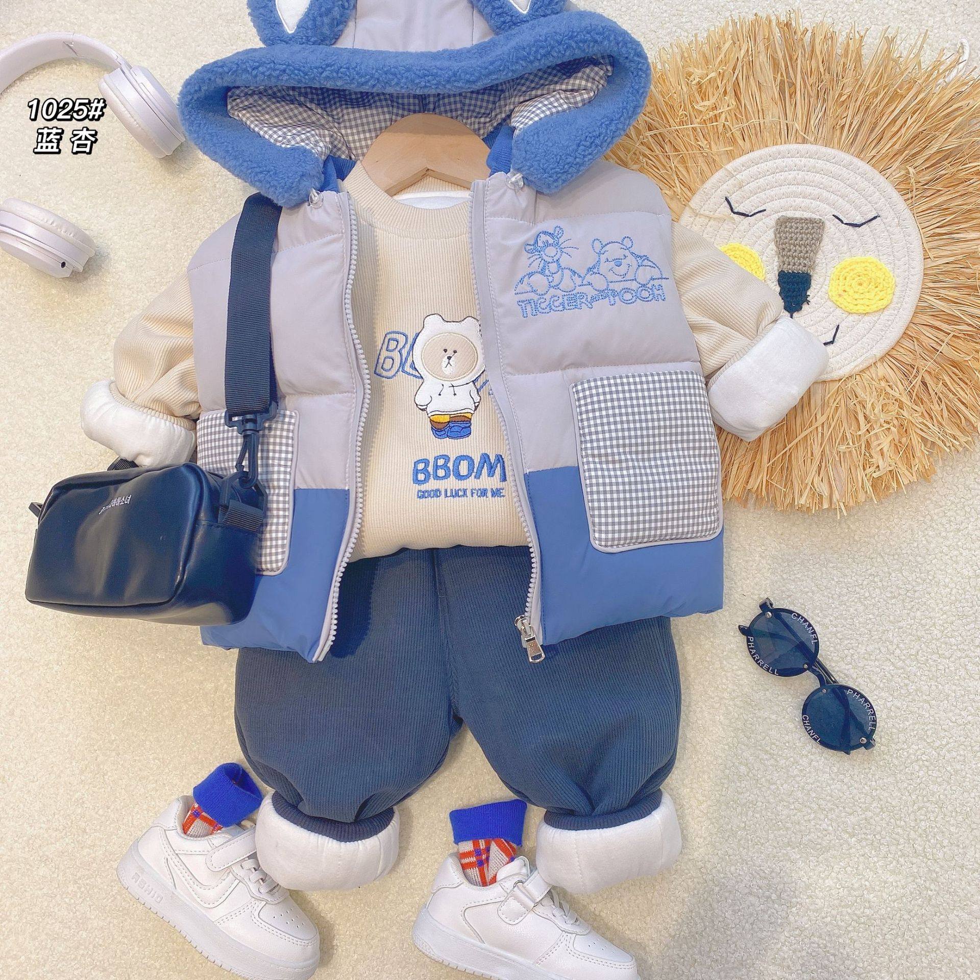 新款婴童1-3岁男宝宝加绒加厚马甲卫衣三件套外出服周岁套装过年,童装/婴儿装/亲子装,套装,淘宝优惠券,粉丝福利购,淘宝优惠卷