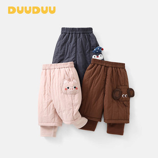 婴儿秋冬加厚儿童加绒裤 男童夹棉长裤 子 2025新款 DUUDUU女宝宝棉裤