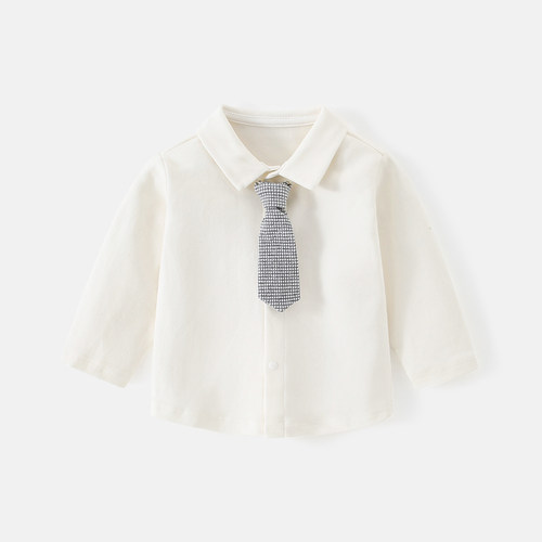 男宝长袖白色男宝宝衬衣韩式春秋季长袖a类男童衬衫婴幼儿英伦风