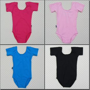 连体服 女童纯棉质考级短袖 儿童舞蹈服装 练功服体操服形体夏季