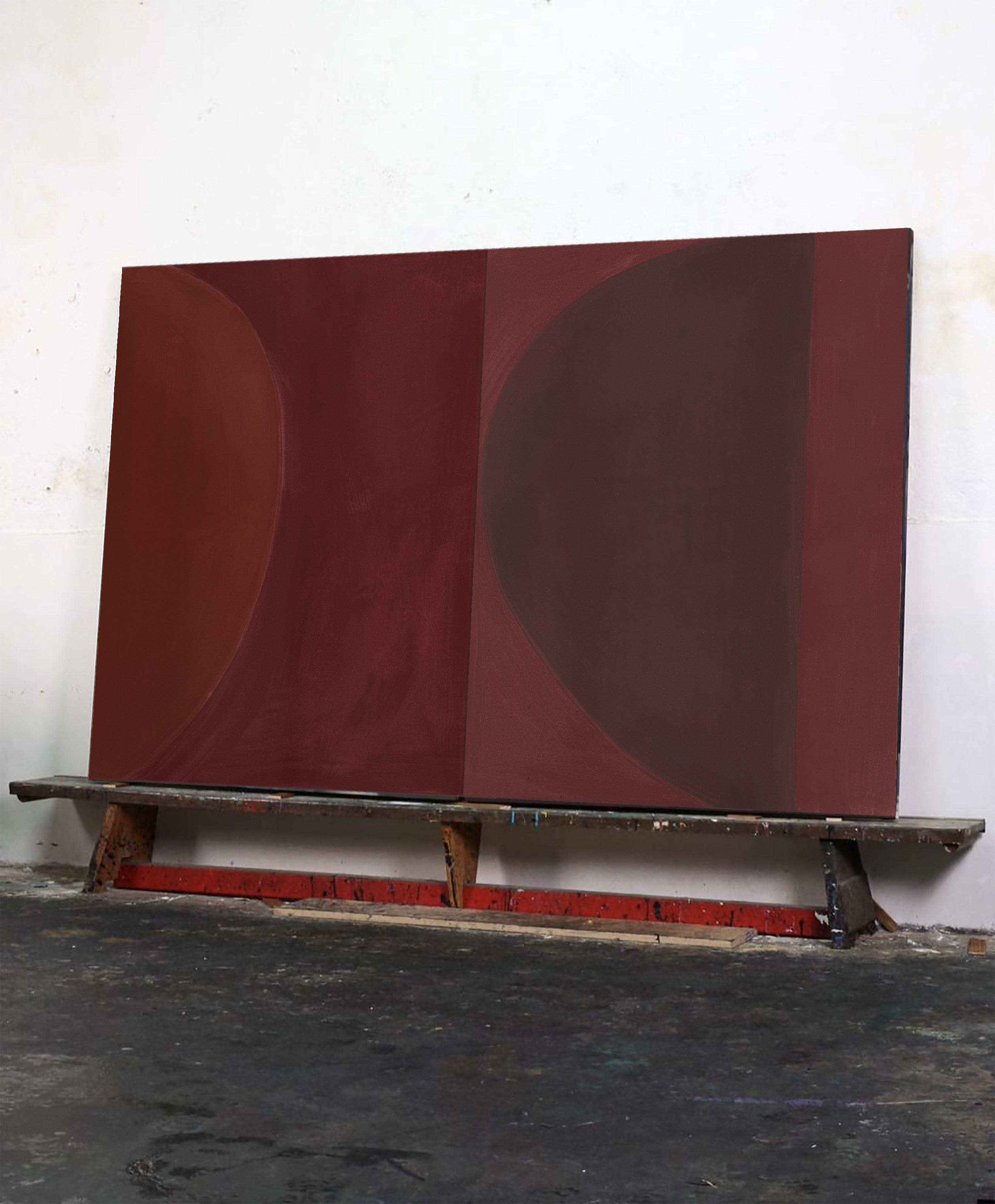 crisisart46 装饰画挂画抽象酒红深红色块艺术微喷客厅公司卧室