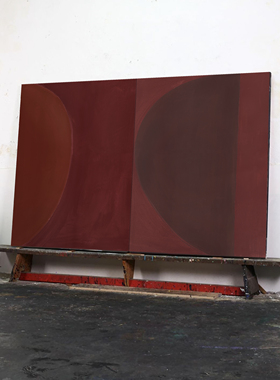 crisisart46 装饰画挂画抽象酒红深红色块艺术微喷客厅公司卧室