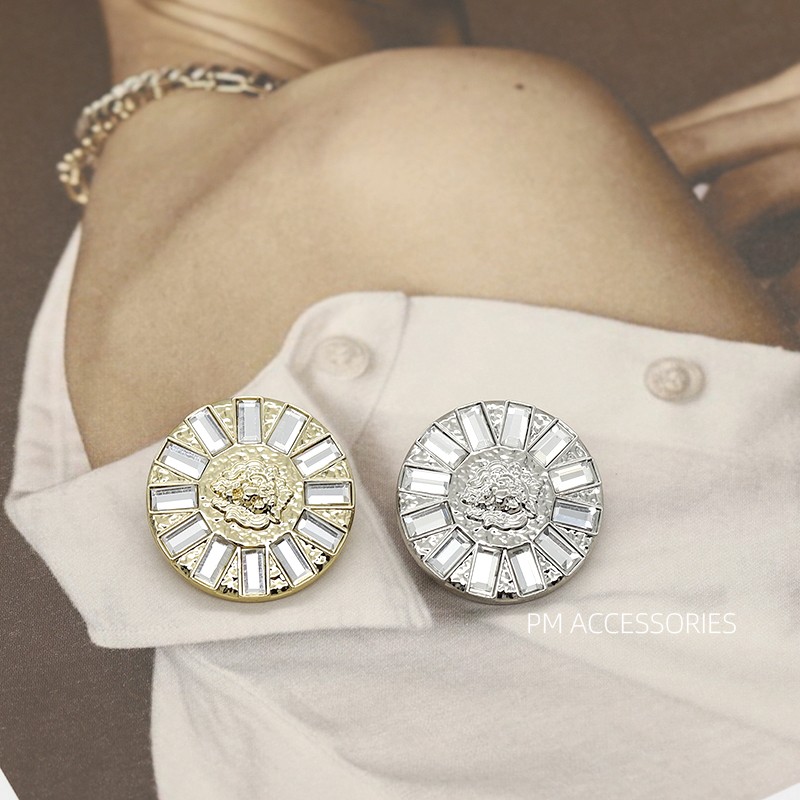 品铭小香风狮子头贴片金属纽扣