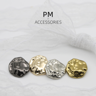 钮扣 上衣扣子男女大衣服装 小香风异形波纹面金属纽扣百搭衬衫 西装