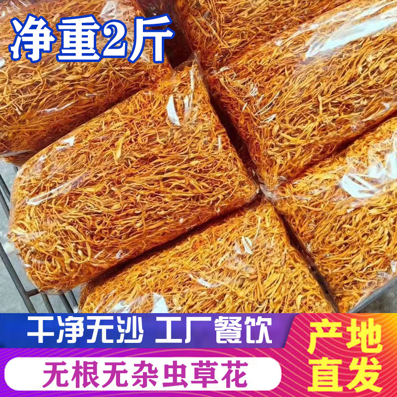 商用散装2斤虫草花干货正宗北金蛹虫草菇孢子头新货煲汤食材餐饮