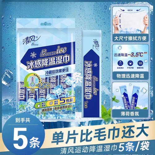 清风降温湿巾厂家直发假一赔十