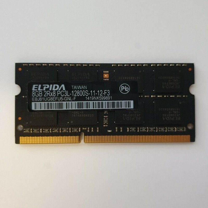 尔必达8G 12800S DDR3L 1600 EBJ81UG8EFU5-GNL-F笔记本内存黑条