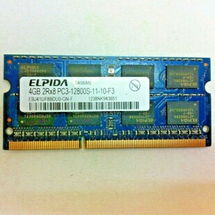 尔必达4G 2RX8 PC3-12800S-11-10-F3 DDR3 1600 SODIMM笔记本内存
