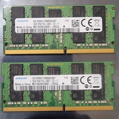 三星16G DDR4 2400MHz ECC SODIMM M474A2K43BB1-CRC/Q笔记本内存