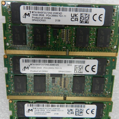 镁光16G DDR4 2666 2667 ECC笔记本内存MTA18ASF2G72HZ-2G6E1/E4