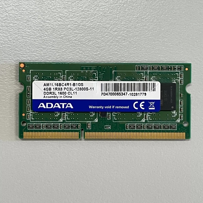 ADATA/威刚4G 1RX8 PC3L-12800S-11 DDR3L 1600 CL11笔记本内存条