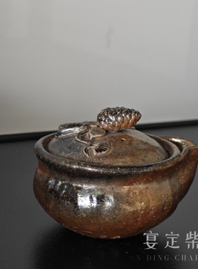 柴烧手抓壶 油润古拙高货 窑宝级宝瓶 茶壶 原矿高温裸烧窑变火彩