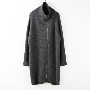 外套大码 2024秋冬季 大衣 潮流高领针织衫 毛衣开衫 设计师男士 中长款