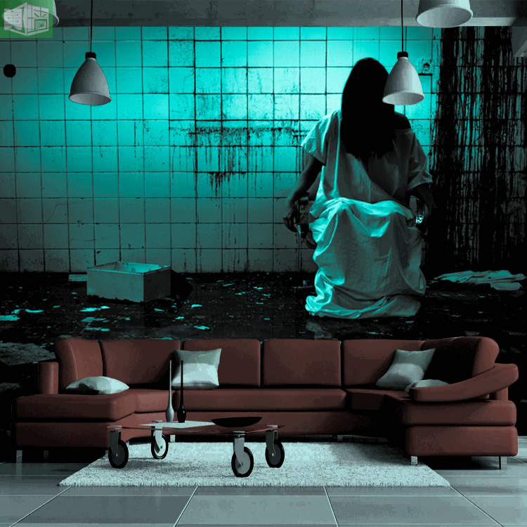 非主流阴森恐怖壁纸密室逃脱鬼屋高清墙纸惊悚吓人大型壁画