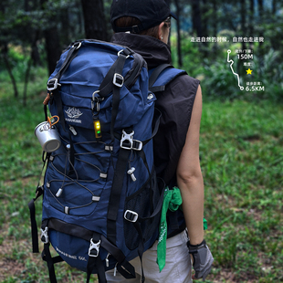 户外双肩包登山男女背包60L山系轻便大容量旅游徒步越野