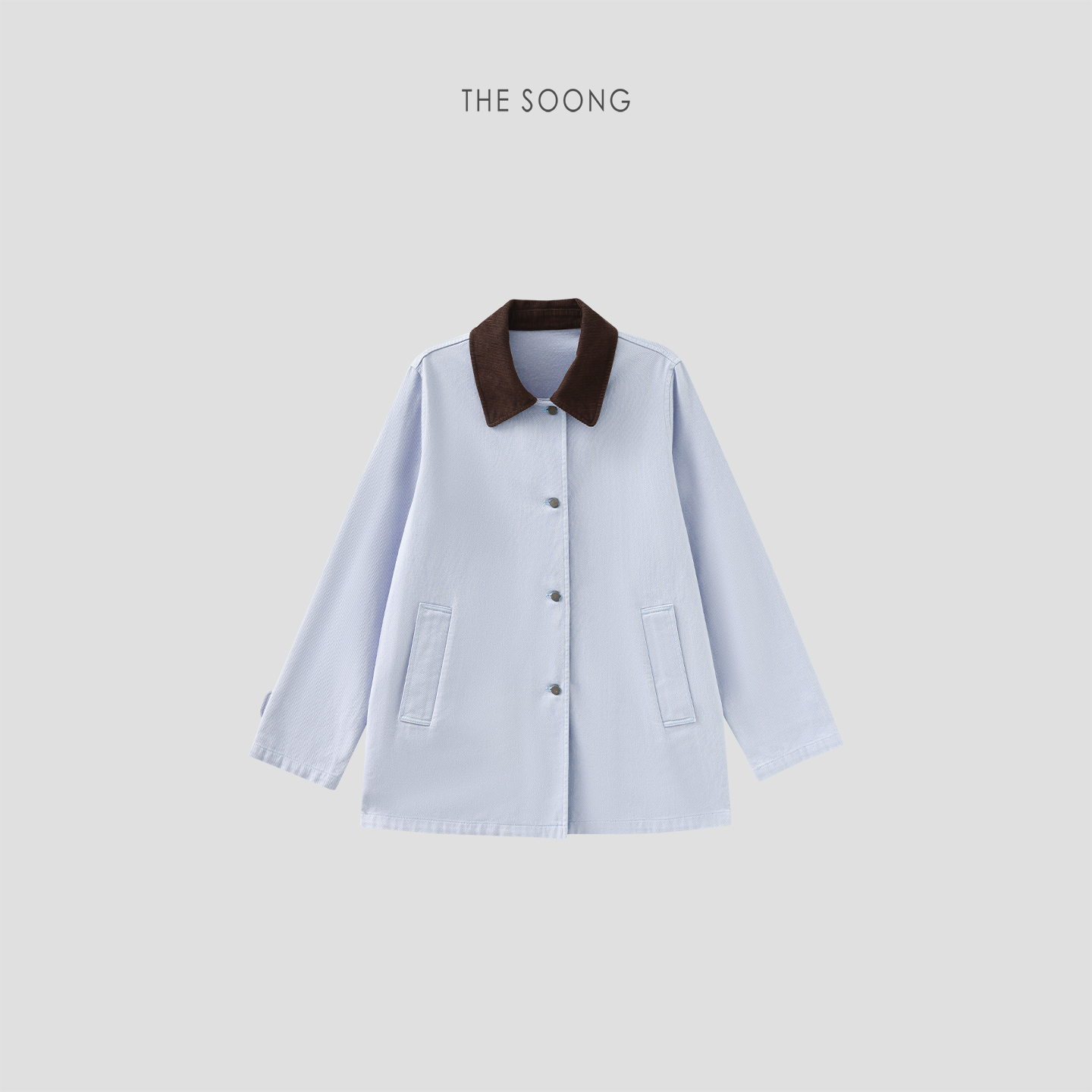 THESOONG纯棉翻领撞色外套