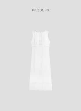 THESOONG/修身小礼裙 天然汉麻吸汗透气蕾丝花边连衣裙6997