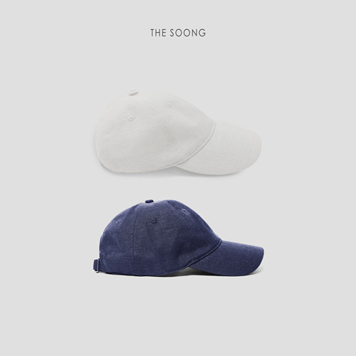 THESOONG/26s早春新品苎麻棉可调节百搭透气圆领鸭舌帽子4660