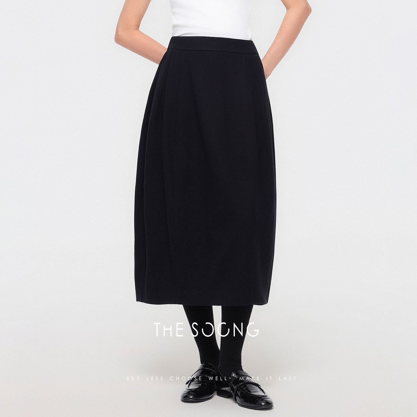 100%羊毛加厚花苞半身裙