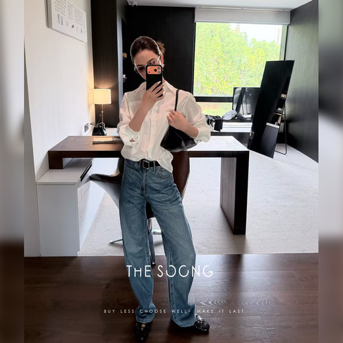 THESOONG/极简黑白色长袖衬衫