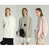 THESOONG 遮屁股宽松极简上衣6124 t恤女长款 爆炸好穿屁帘T 长袖