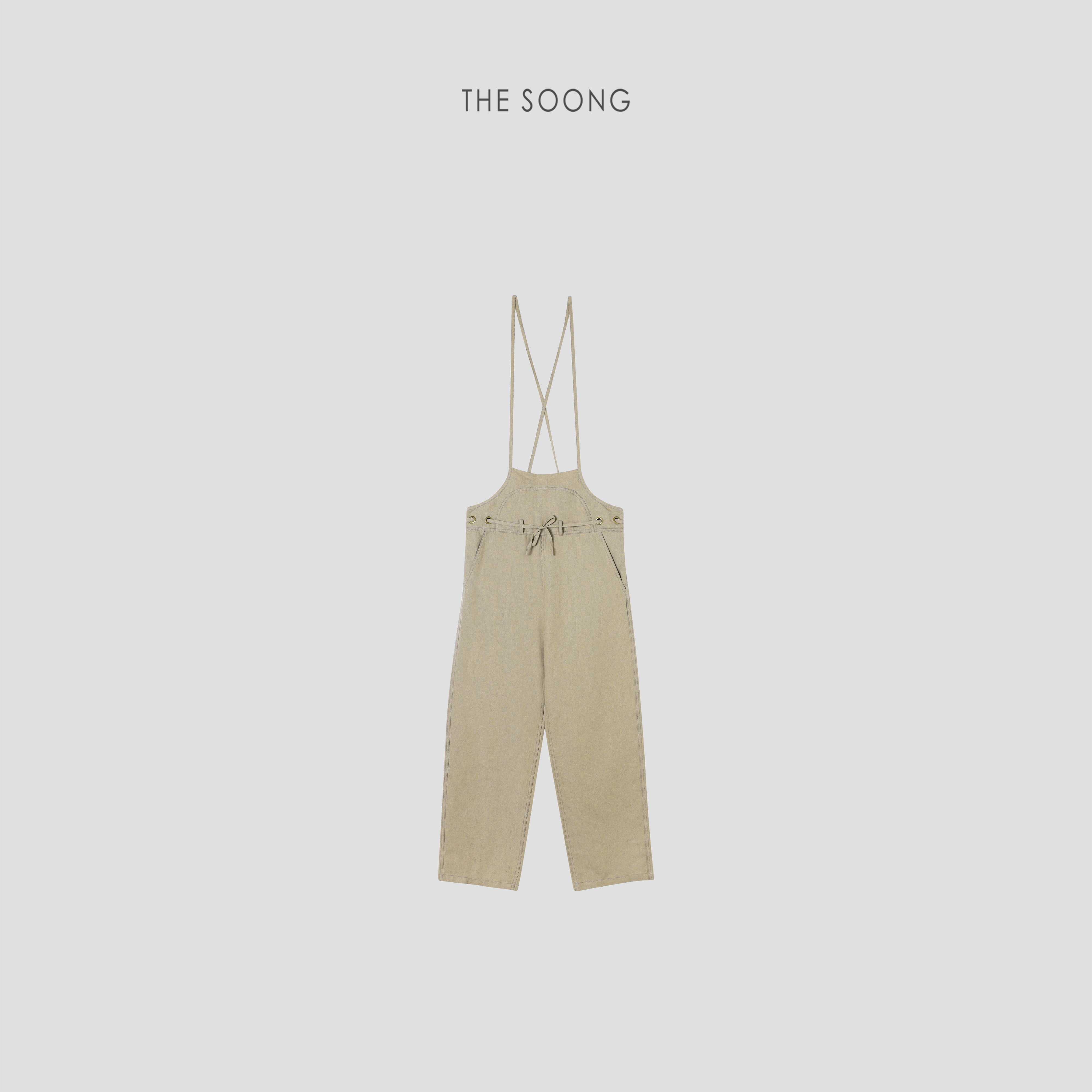 THESOONG/质感高阶 小众经典亚麻棉混纺可调节腰围垂感吊带背带裤