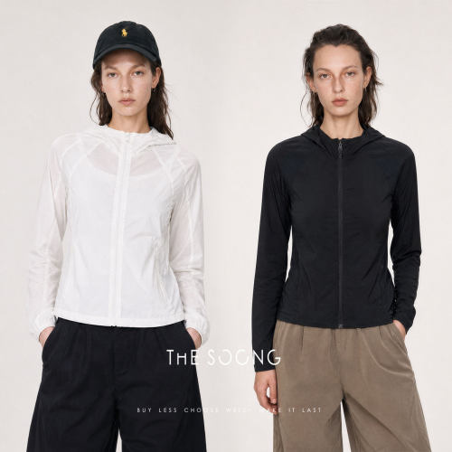 THESOONG/硬核防晒 全包裹物理防晒轻薄透气连帽运动外套女9128