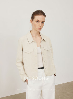 THESOONG/春季新品翻领口袋外套女夹克休闲百搭短款上衣HBWT7493