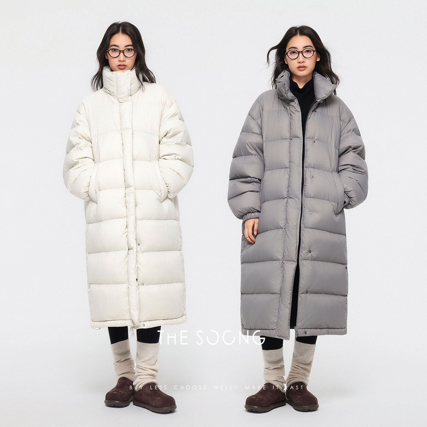 THESOONG/多种穿法 定制高克重90白鹅绒锁保暖羽绒服8053