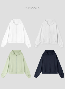 THESOONG/空调卫衣 夏季经典轻薄舒适肌理感女士连帽防晒卫衣6611