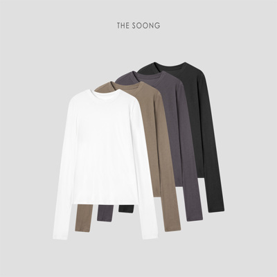 THESOONG纯棉圆领长袖T恤