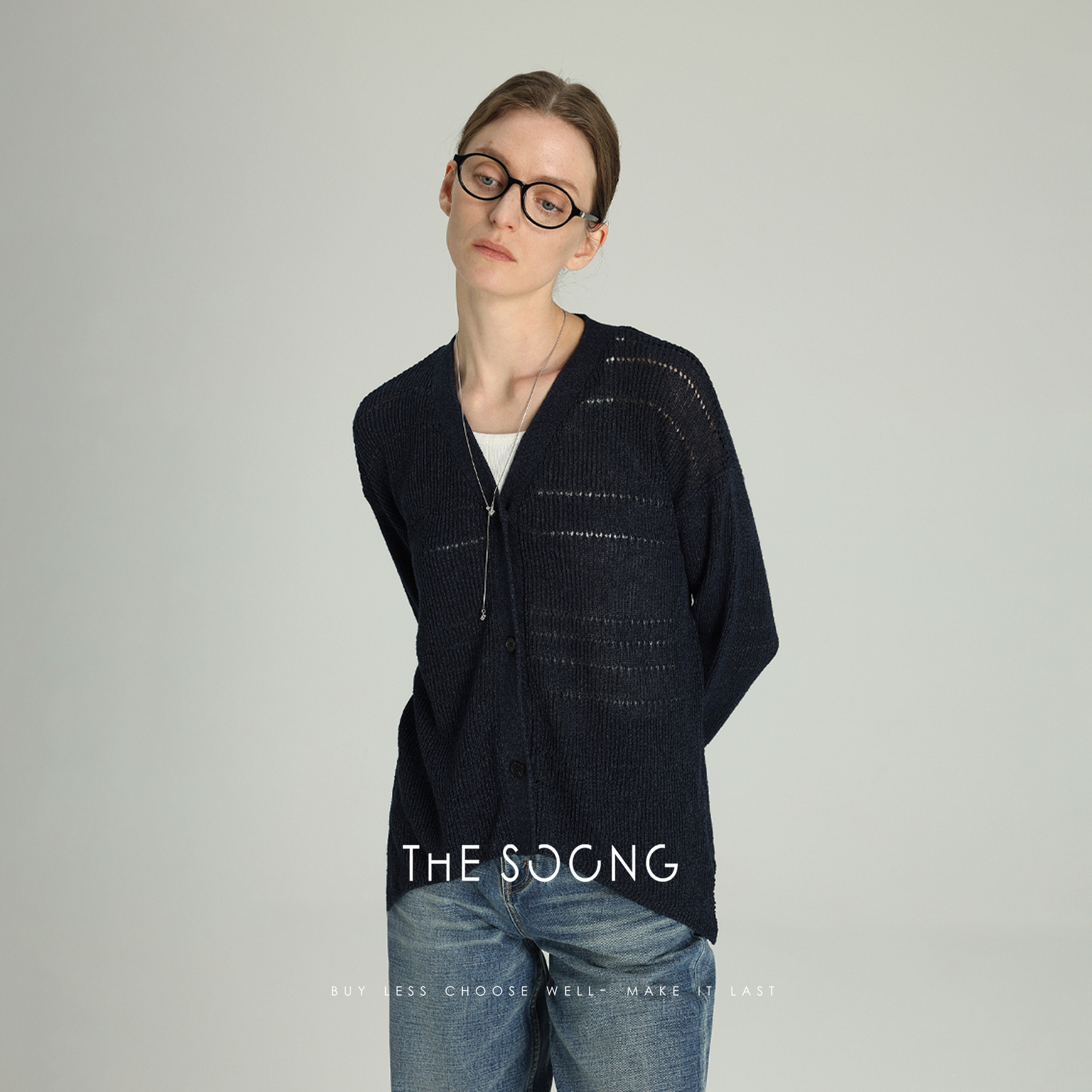 THESOONGv领镂空针织外套