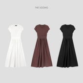 收腰圆领长款 连衣裙6764 夏季 纯棉透气坎肩袖 清仓 自在而雅