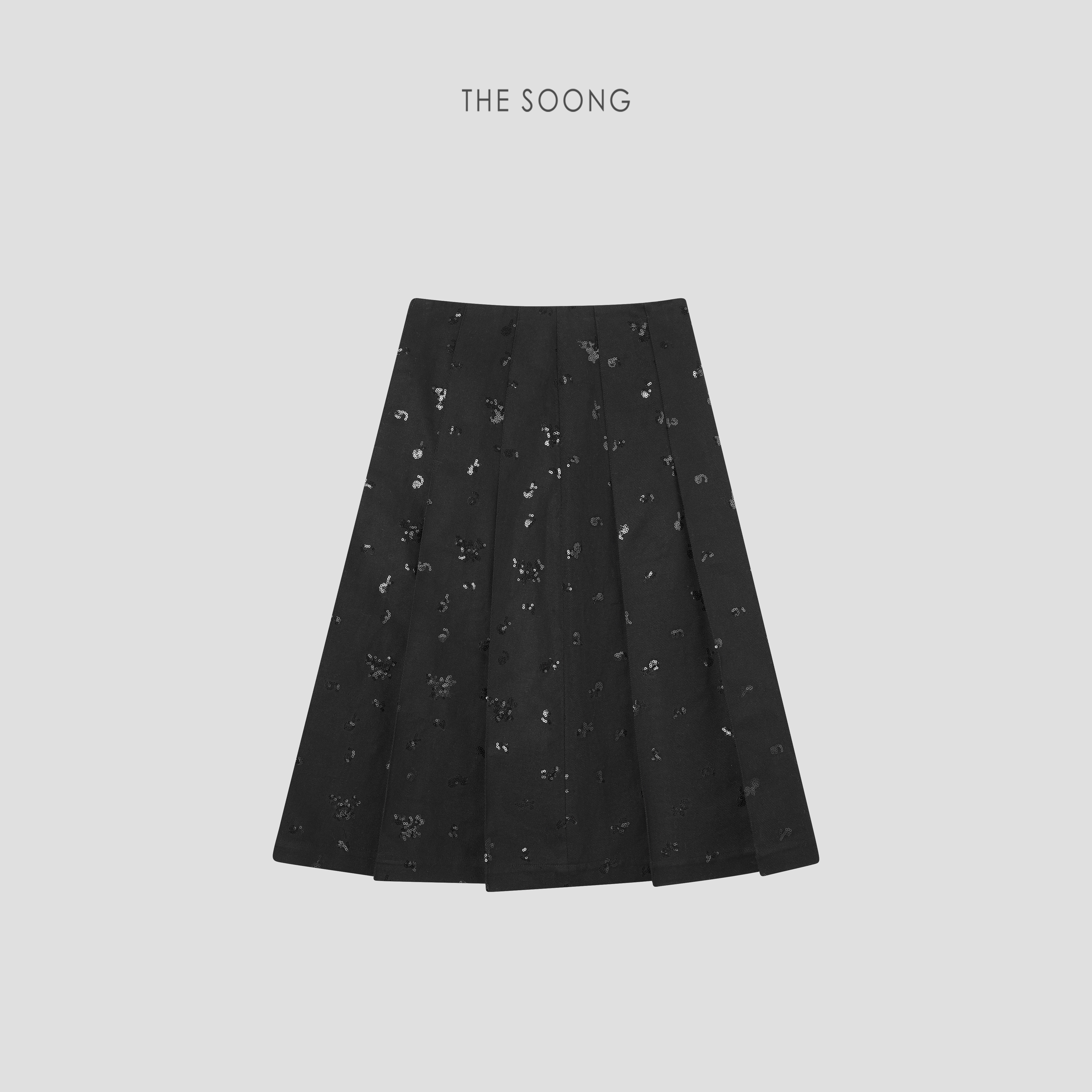 THESOONG/亮片裙 莱赛尔高密斜纹四面弹绣珠压褶半身裙5654,女装/女士精品,半身裙,淘宝优惠券,粉丝福利购,淘宝优惠卷