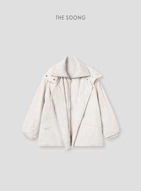 THESOONG/轻暖延续 进口机织定织定染90白鸭绒假两件羽绒服女8103