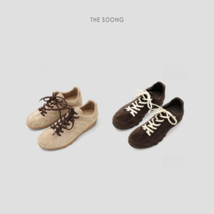 THESOONG/新品复古高丝光牛京柔软内羊皮时尚百搭系带休闲鞋8292