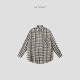 外套女8759 高支苎麻天丝贝母扣宽松格子衬衫 THESOONG 隐形嵌条