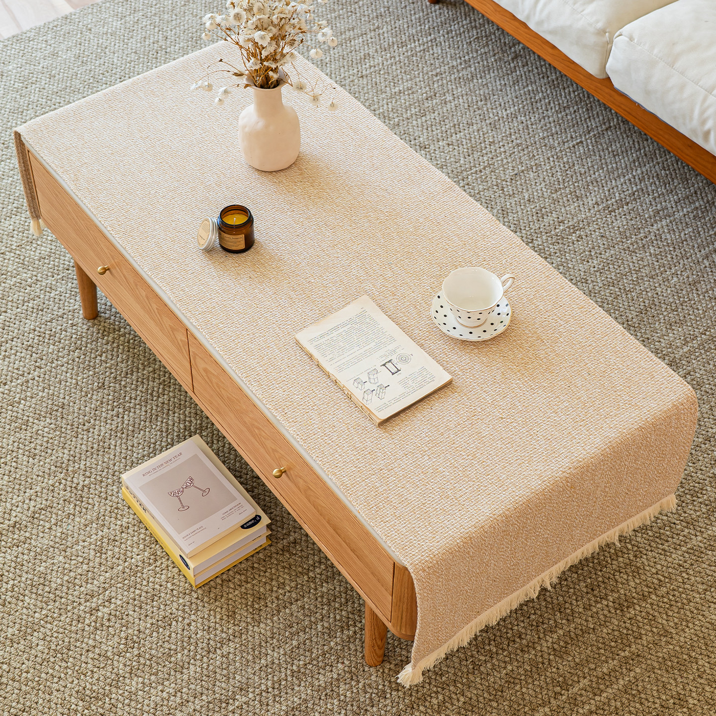 茶几桌布客厅2025新款轻奢高级感长方形布艺台布家用遮丑防尘盖布,居家布艺,桌布,淘宝优惠券,粉丝福利购,淘宝优惠卷