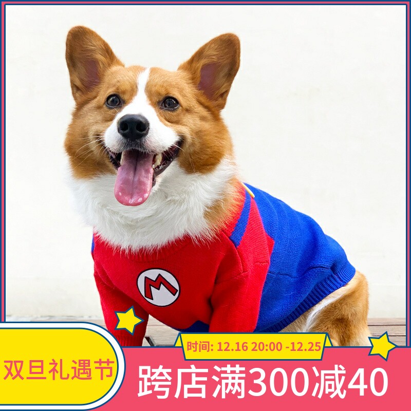 柯基狗狗衣服保暖加厚毛衣秋冬装中小型犬比熊雪纳瑞柴犬潮牌衣服