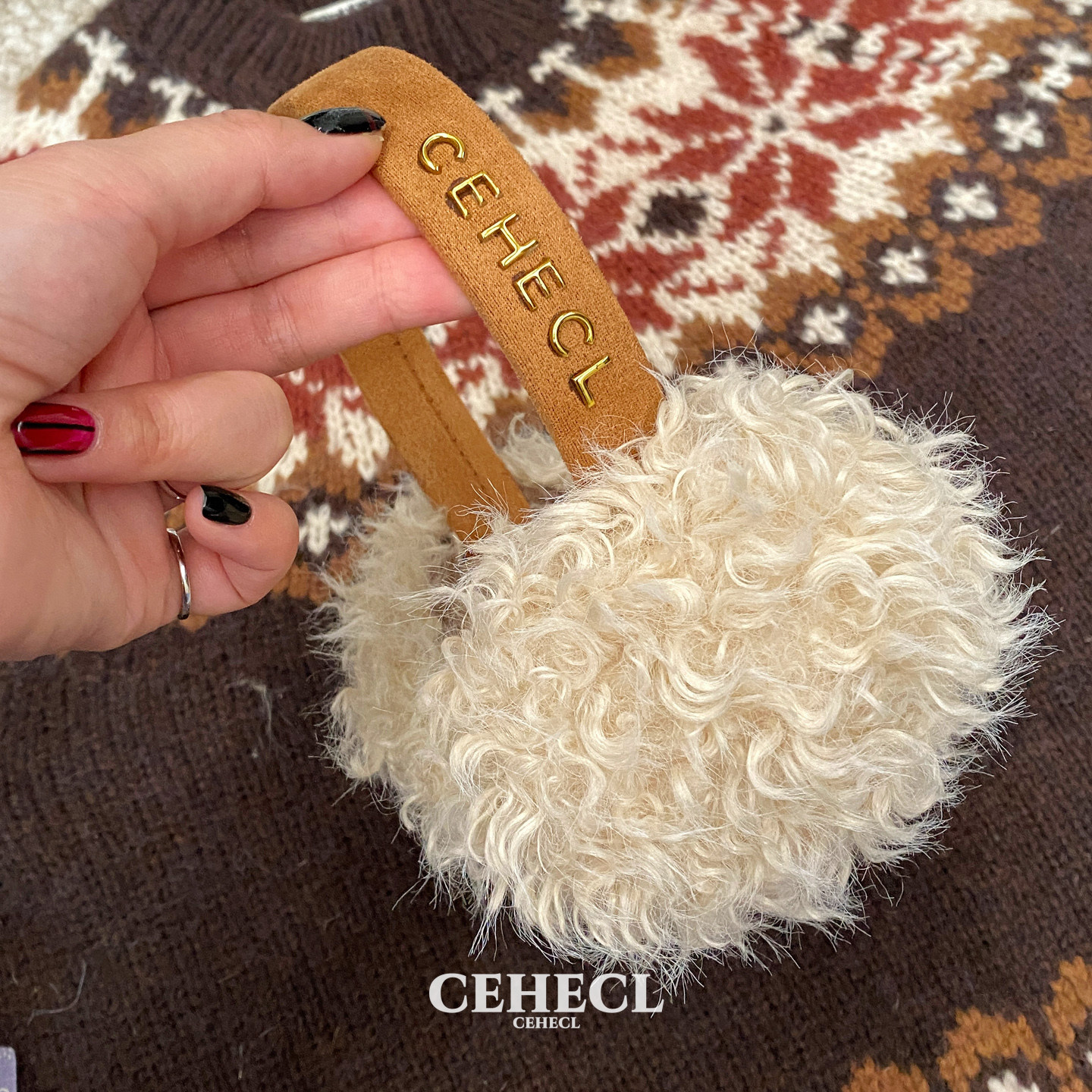 赛赫琳ins韩国自然卷仿羊毛保暖耳罩女冬季个性时尚耳暖防冻耳包