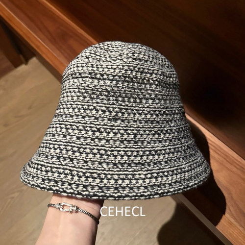 复古针织水桶帽女秋冬百搭渔夫帽