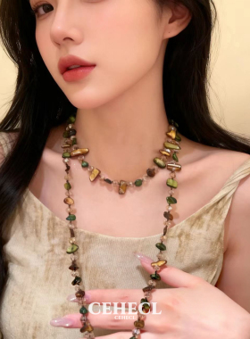 复古波西米亚长款串珠项链女饰品