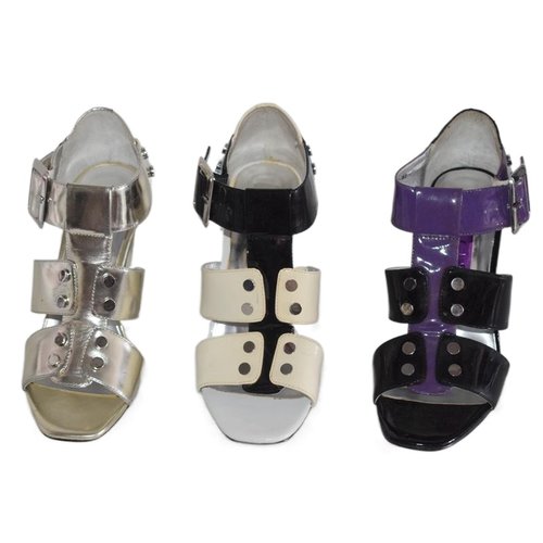 彩色牛漆皮高跟靓丽女凉鞋